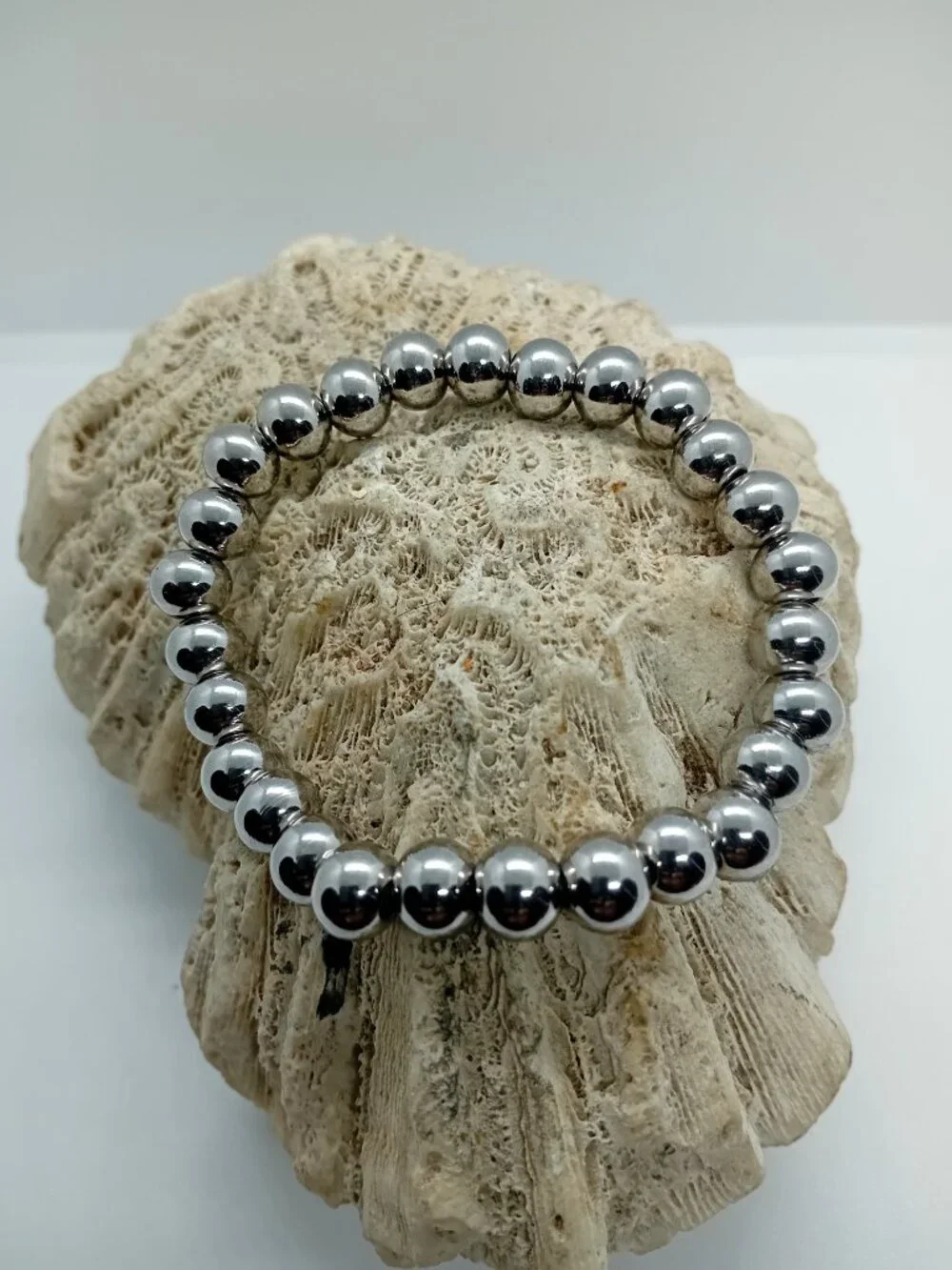 304 Stainless Steel Stretch Bead Bracelet 8MM Women Men NWT